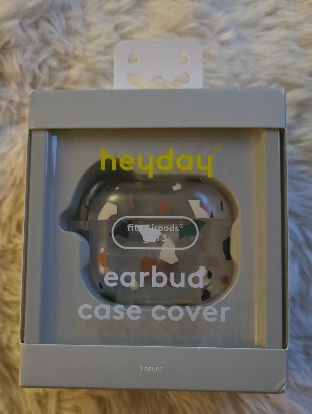Heyday Earbud Case Cover With Clip for Apple Airpod Gen 3 Multicolor Confetti